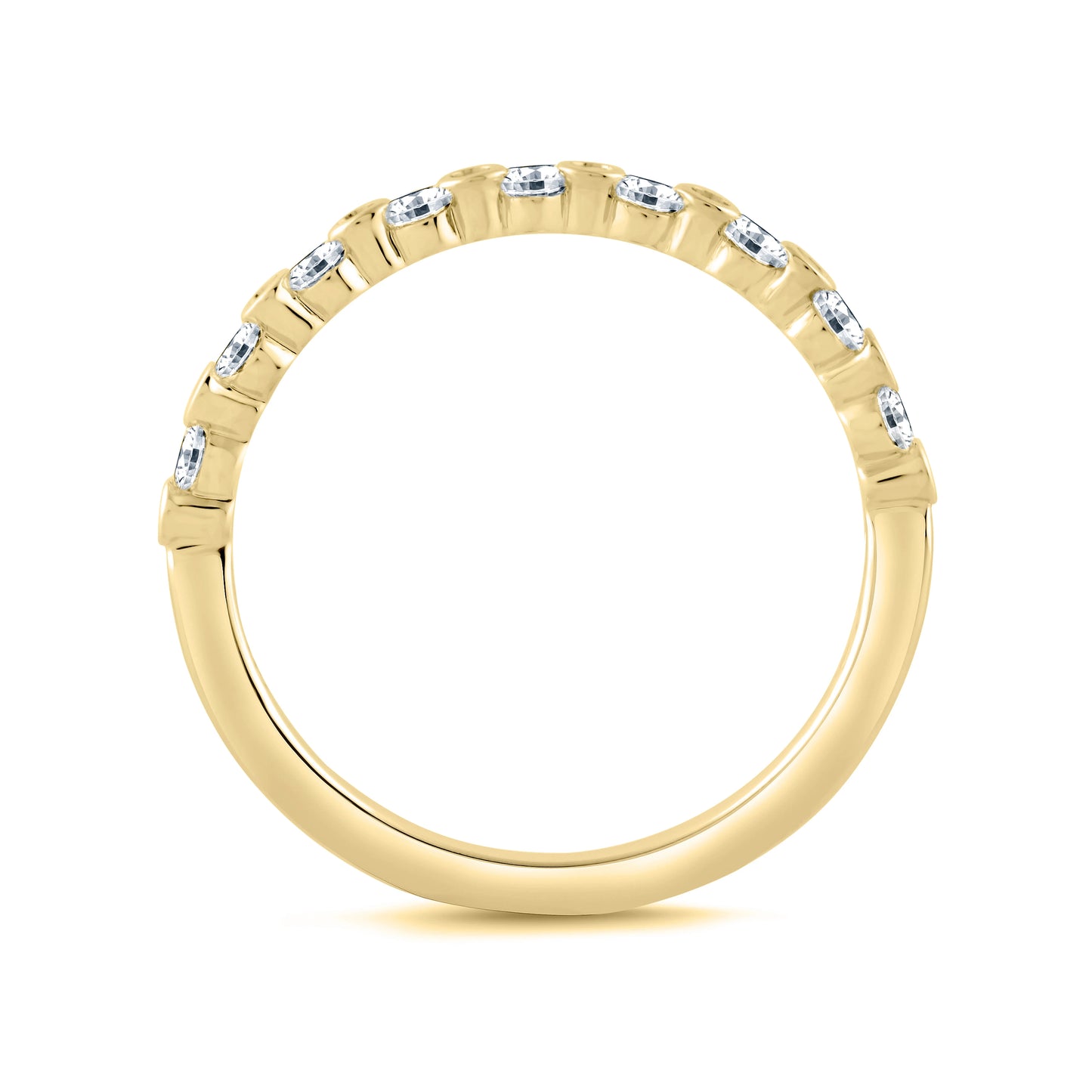 Bezel Set Diamond Wedding Band