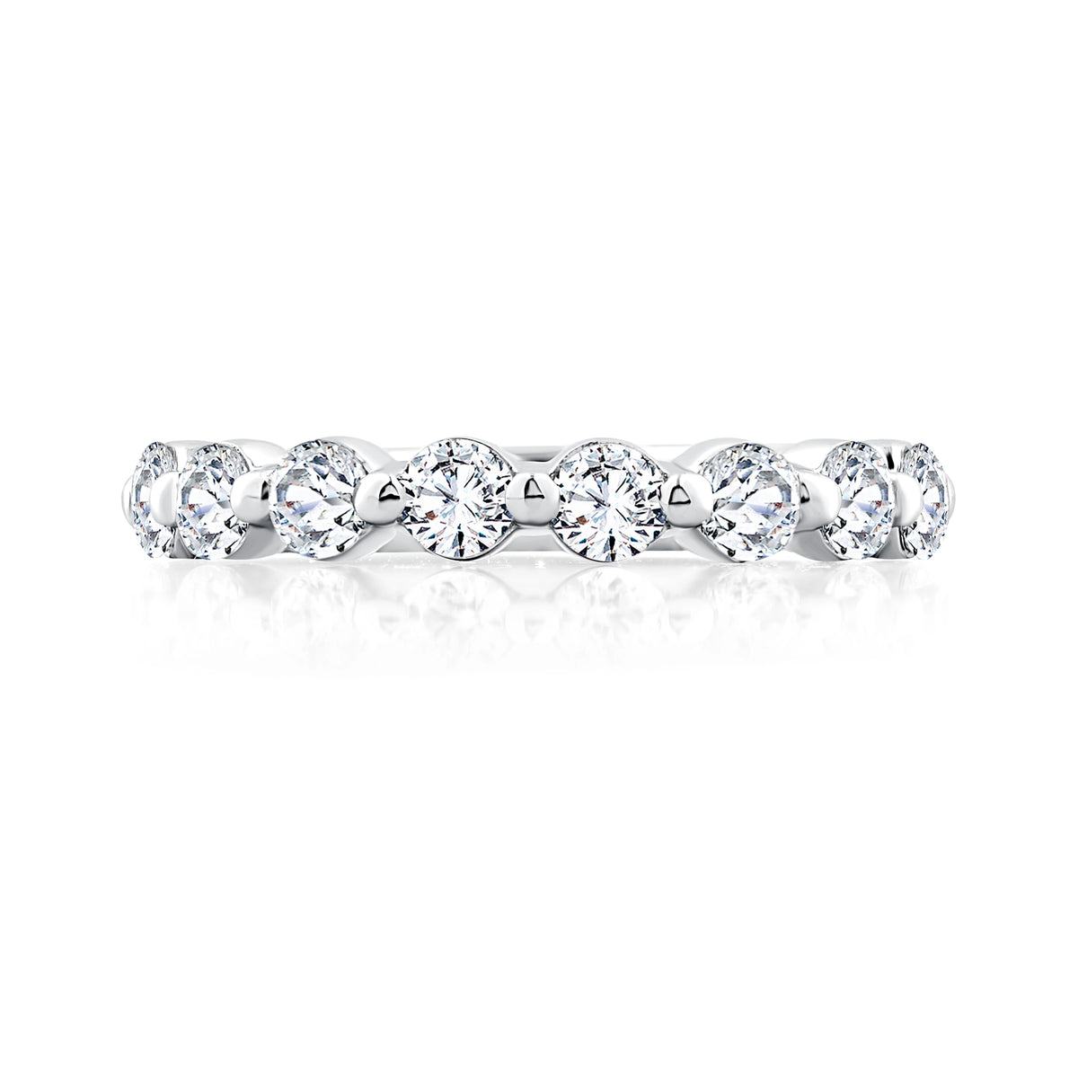 Single Shared Prong Diamond Wedding Band