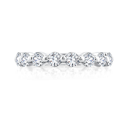 Single Shared Prong Diamond Wedding Band