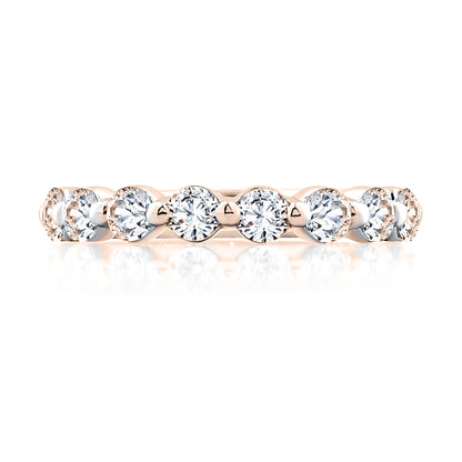 Single Shared Prong Diamond Wedding Band