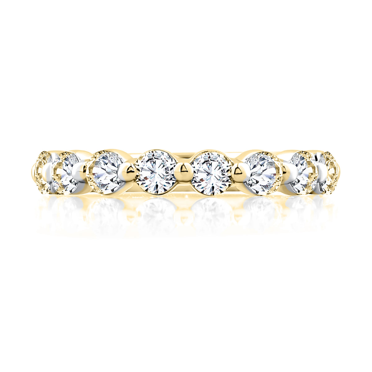 Single Shared Prong Diamond Wedding Band