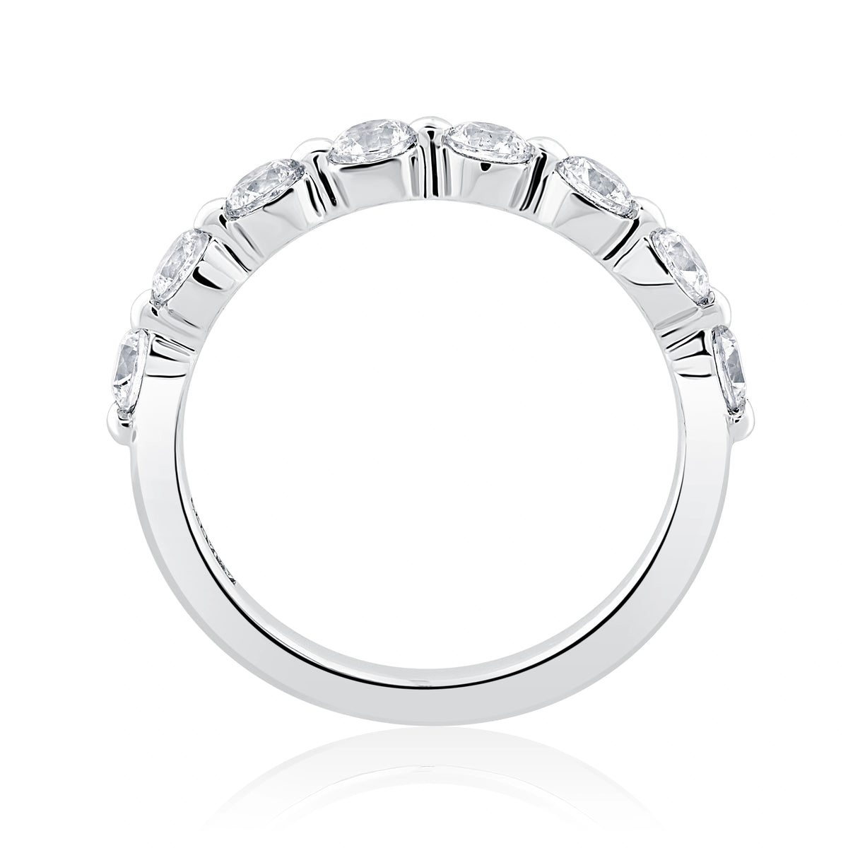Single Shared Prong Diamond Wedding Band