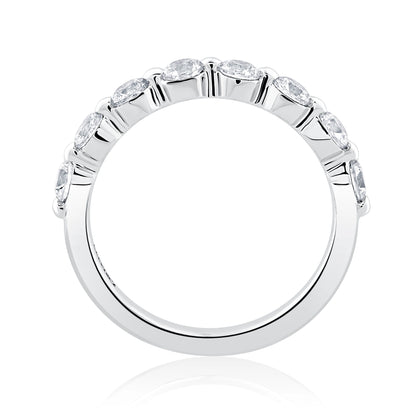 Single Shared Prong Diamond Wedding Band