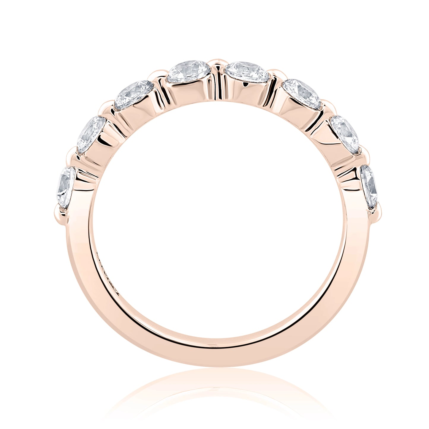 Single Shared Prong Diamond Wedding Band