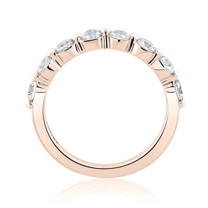 Single Shared Prong Diamond Wedding Band