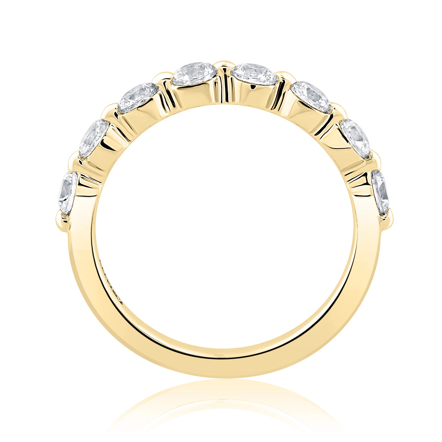 Single Shared Prong Diamond Wedding Band