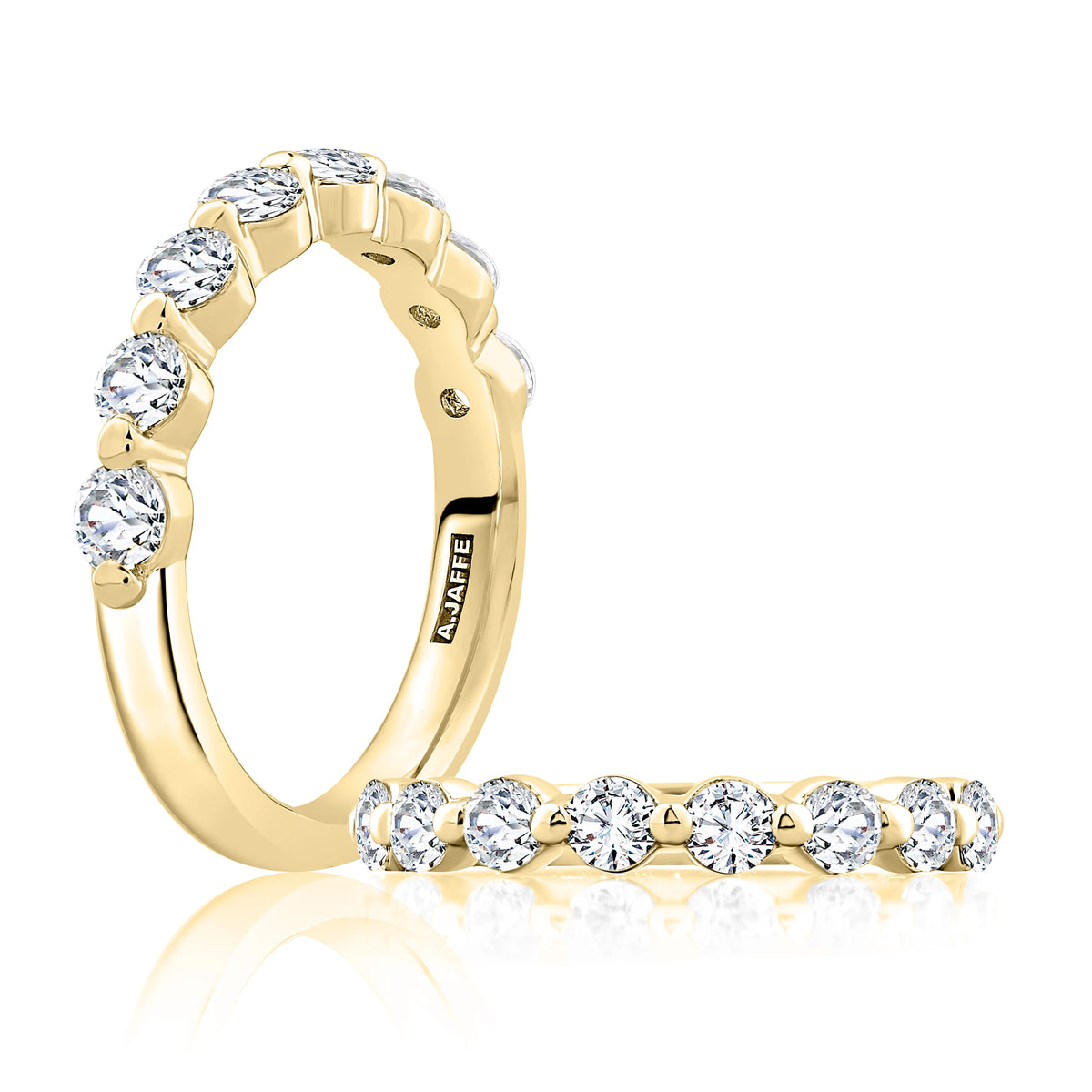 Single Shared Prong Diamond Wedding Band