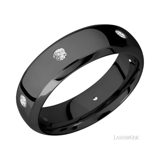 Lashbrook Domed Bevel/Zirconium Band with Diamond