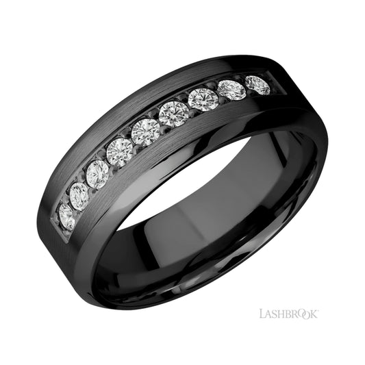 Lashbrook High Bevel/Zirconium Band