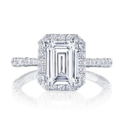 Tacori Platinum Emerald Bloom Engagement Ring