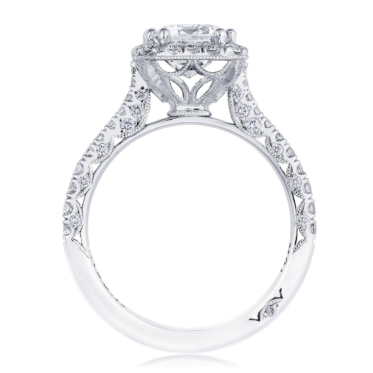 Tacori Platinum Emerald Bloom Engagement Ring