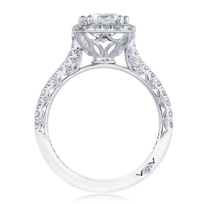 Tacori Platinum Emerald Bloom Engagement Ring