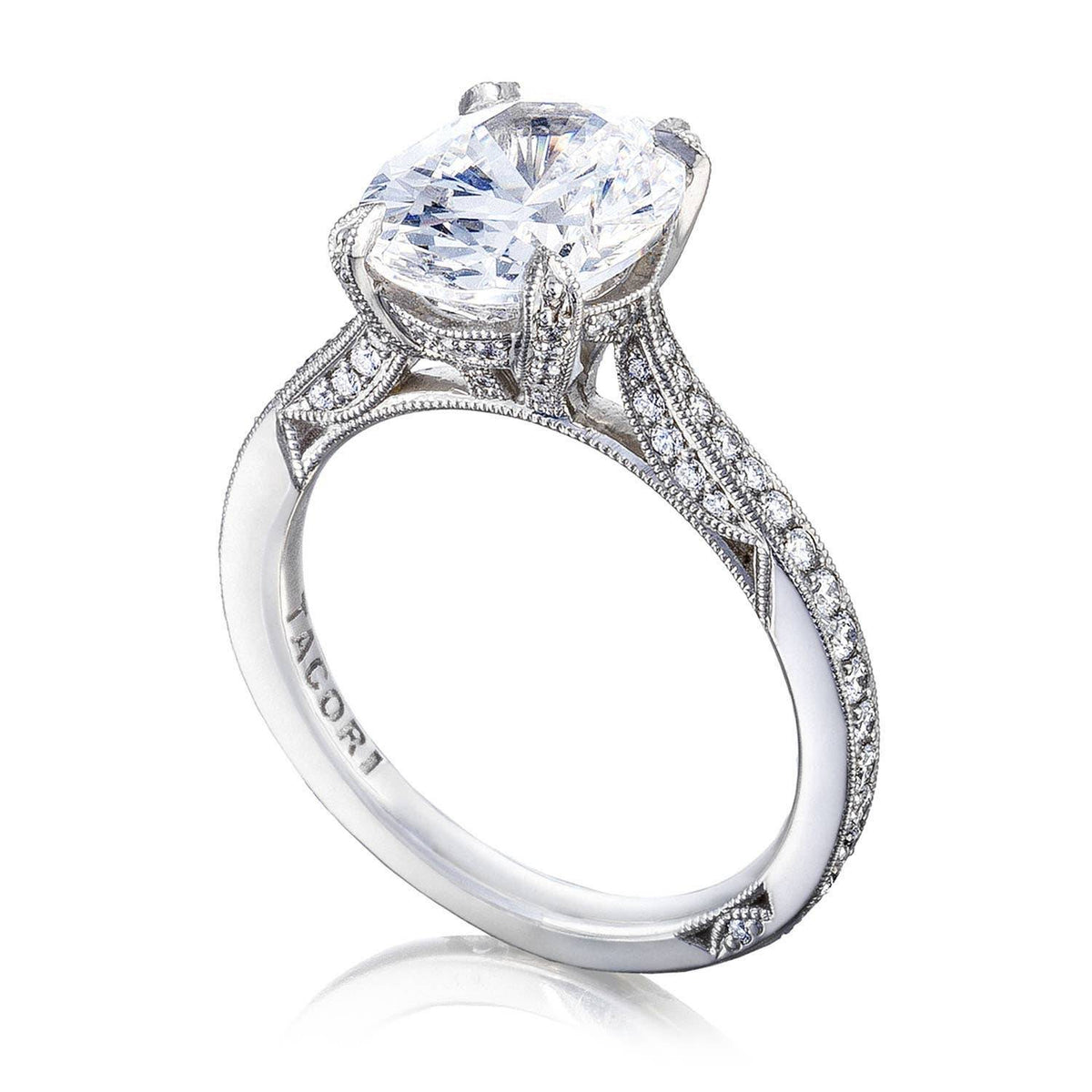 Tacori Platinum Oval Solitaire Engagement Ring