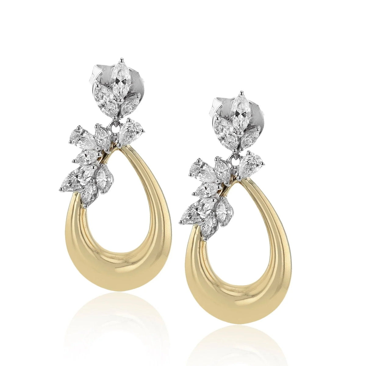 Simon G. Marquise & Pear Diamond Floral Drop Earrings