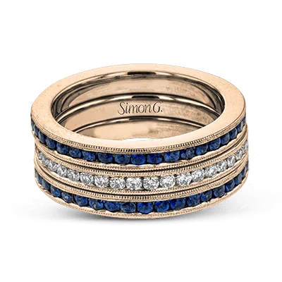 Simon G. Sapphire & Diamond Channel Band Set