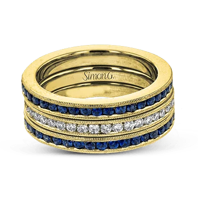 Simon G. Sapphire & Diamond Channel Band Set