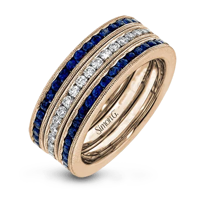 Simon G. Sapphire & Diamond Channel Band Set