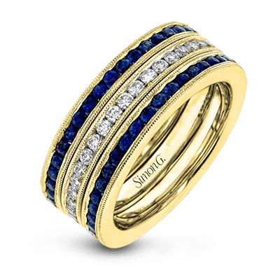 Simon G. Sapphire & Diamond Channel Band Set