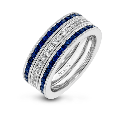 Simon G. Sapphire & Diamond Channel Band Set