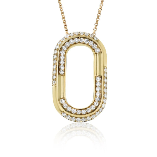 Simon G. Open Oval Diamond Pendant 19"