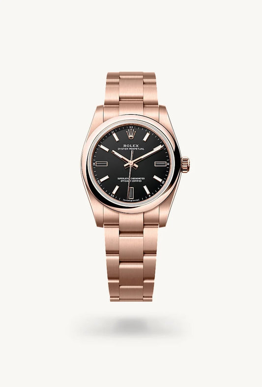 rolex Oyster Perpetual in 18 kt Everose gold, M124205-0001 - Lenox Jewelers