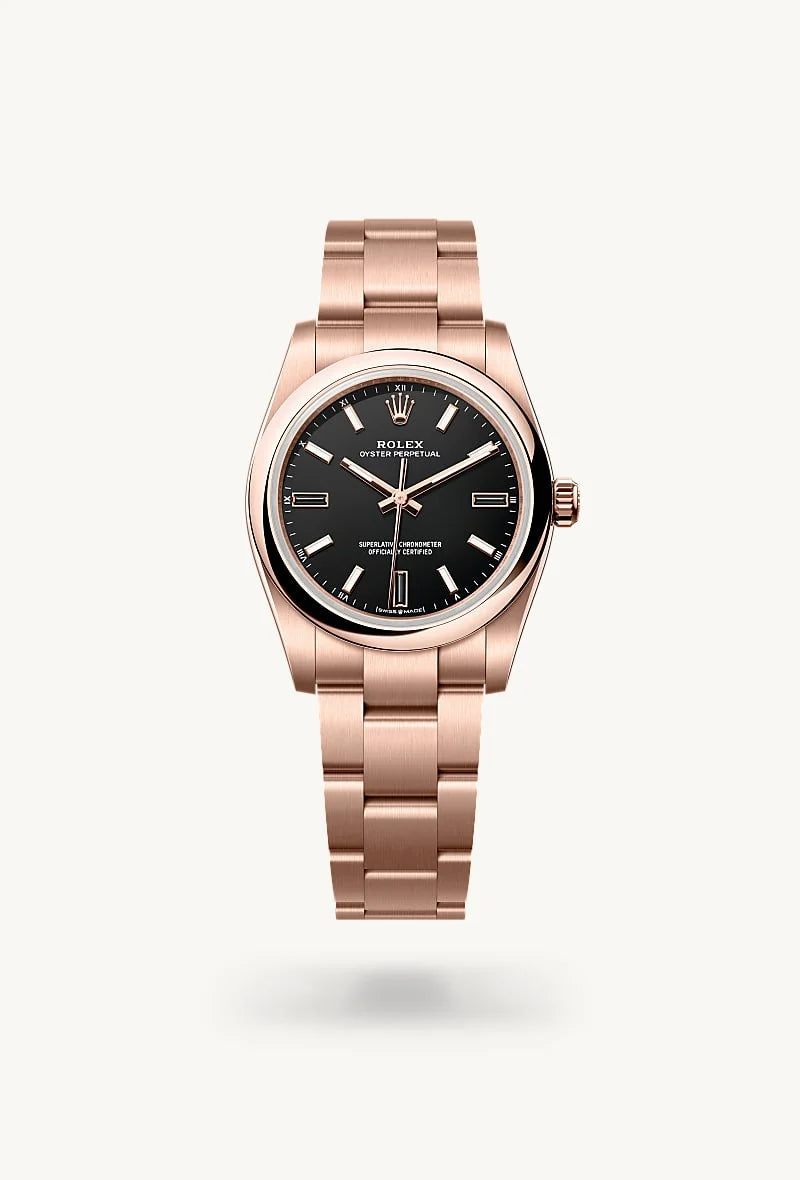 Rolex Oyster Perpetual in 18 kt Everose gold, M124205-0001 - Lenox Jewelers