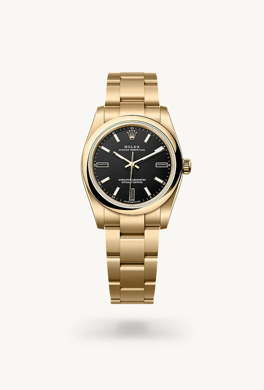 rolex Oyster Perpetual in 18 kt yellow gold, M124208-0001 - Lenox Jewelers