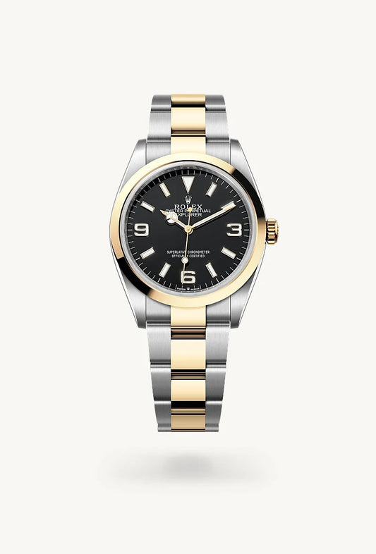 rolex Explorer in Yellow Rolesor - combination of Oystersteel and yellow gold, M124273-0001 - Lenox Jewelers