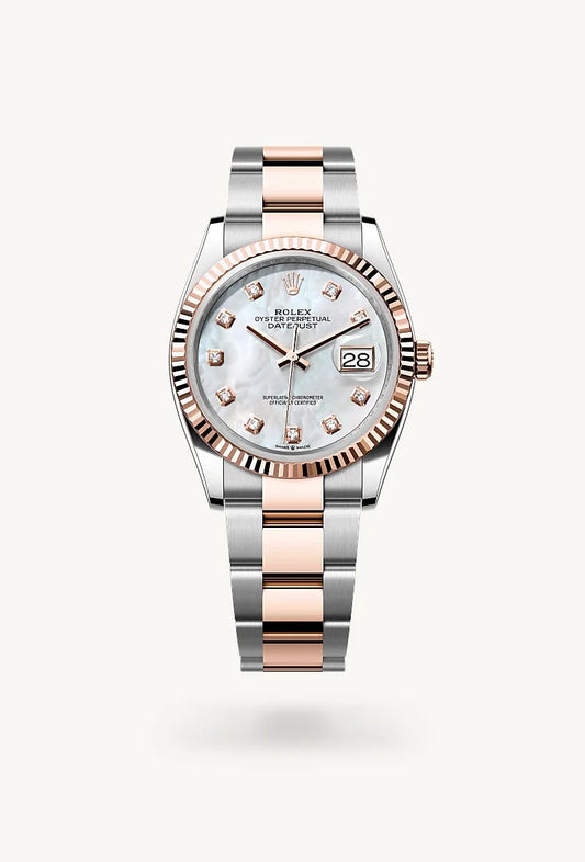 rolex Datejust in Everose Rolesor - combination of Oystersteel and Everose gold, M126231-0022 - Lenox Jewelers