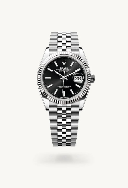 rolex Datejust in White Rolesor - combination of Oystersteel and white gold, M126234-0015 - Lenox Jewelers