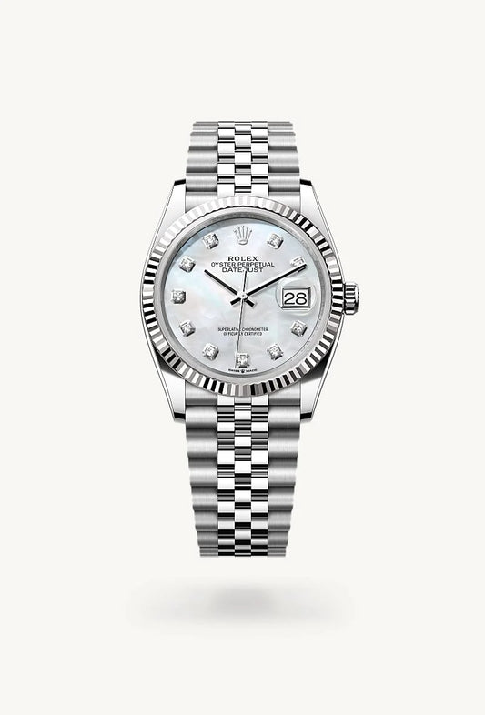 rolex Datejust in White Rolesor - combination of Oystersteel and white gold, M126234-0019 - Lenox Jewelers