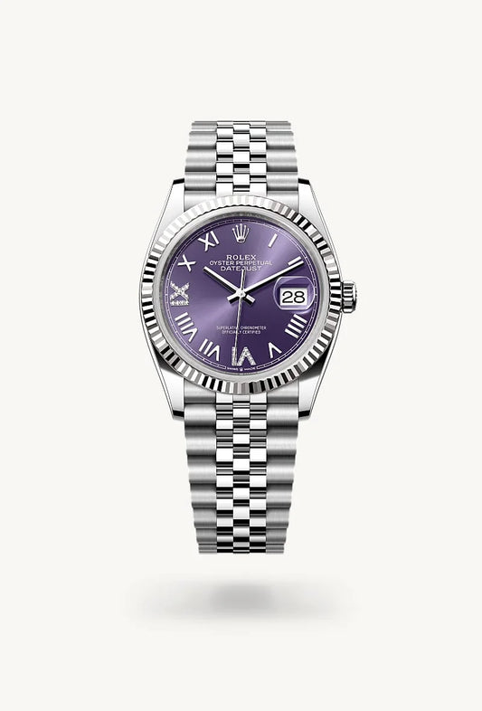 rolex Datejust in White Rolesor - combination of Oystersteel and white gold, M126234-0063 - Lenox Jewelers
