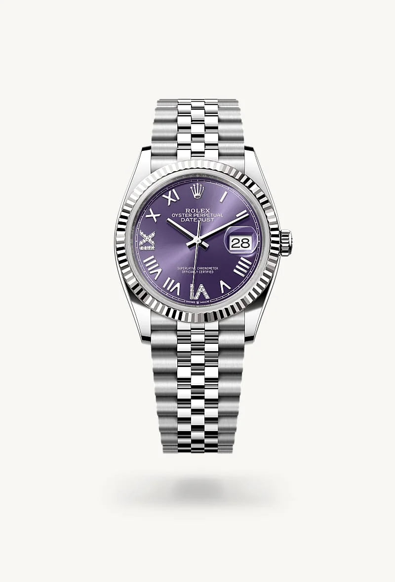 Rolex Datejust in White Rolesor - combination of Oystersteel and white gold, M126234-0063 - Lenox Jewelers