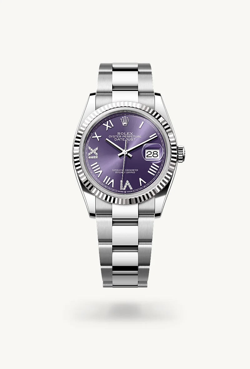 Rolex Datejust in White Rolesor - combination of Oystersteel and white gold, M126234-0064 - Lenox Jewelers