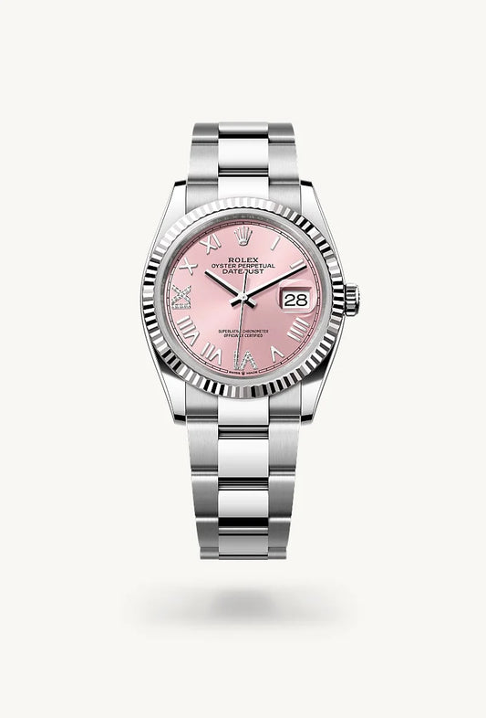 rolex Datejust in White Rolesor - combination of Oystersteel and white gold, M126234-0066 - Lenox Jewelers