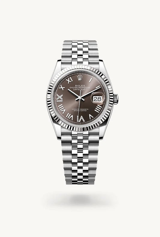 rolex Datejust in White Rolesor - combination of Oystersteel and white gold, M126234-0071 - Lenox Jewelers