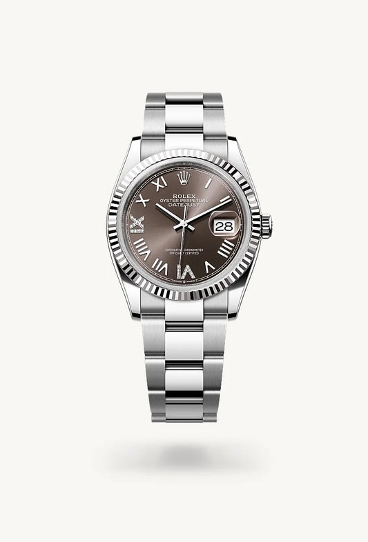 rolex Datejust in White Rolesor - combination of Oystersteel and white gold, M126234-0072 - Lenox Jewelers