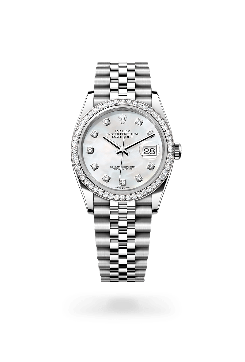 rolex Datejust in White Rolesor - combination of Oystersteel and white gold, M126284RBR-0011 - Lenox Jewelers Sas