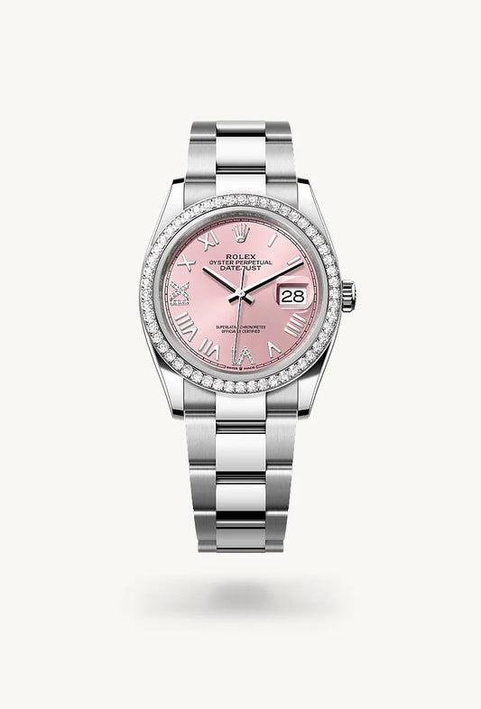 rolex Datejust in White Rolesor - combination of Oystersteel and white gold, M126284RBR-0058 - Lenox Jewelers