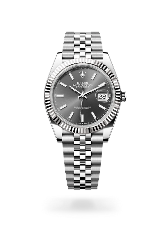 rolex Datejust in White Rolesor - combination of Oystersteel and white gold, M126334-0014 - Lenox Jewelers
