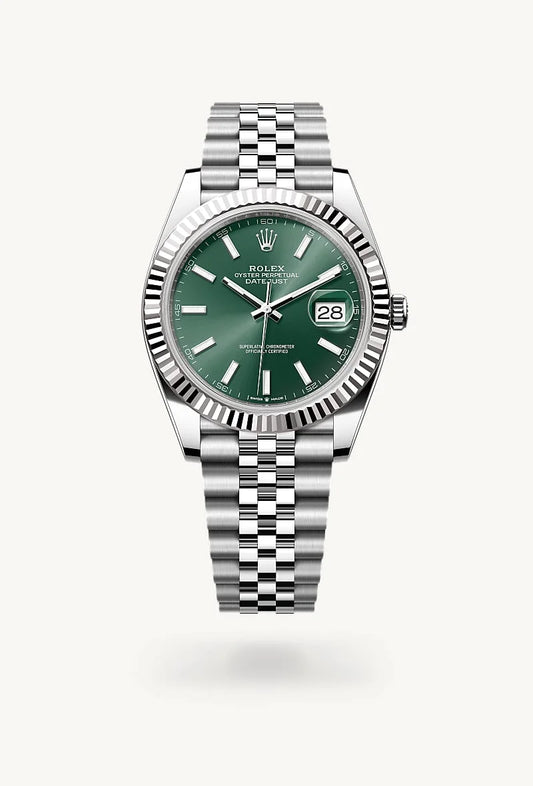 rolex Datejust in White Rolesor - combination of Oystersteel and white gold, M126334-0028 - Lenox Jewelers