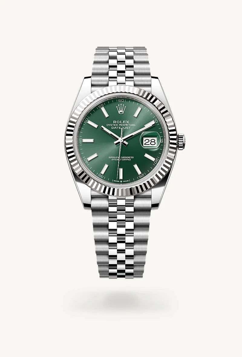 Rolex Datejust in White Rolesor - combination of Oystersteel and white gold, M126334-0028 - Lenox Jewelers