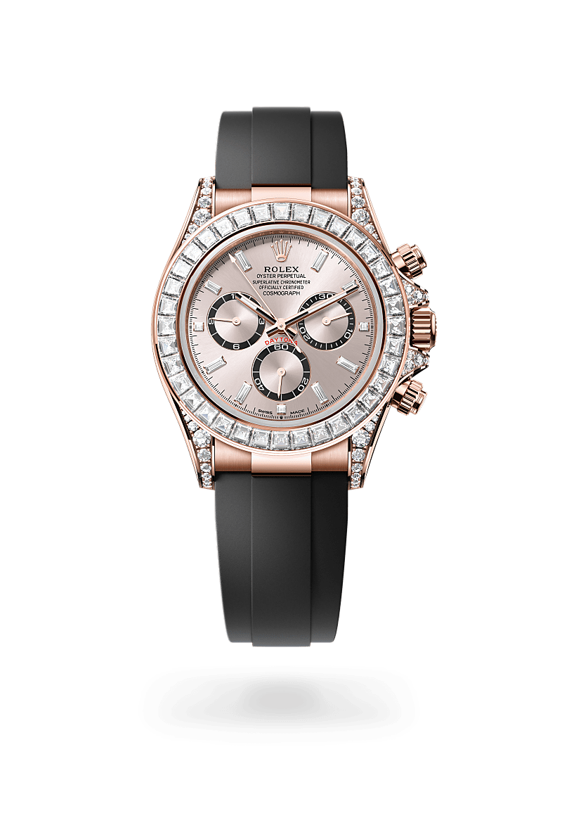 rolex Cosmograph Daytona in 18 kt Everose gold with lugs set with diamonds,  - Lenox Jewelers