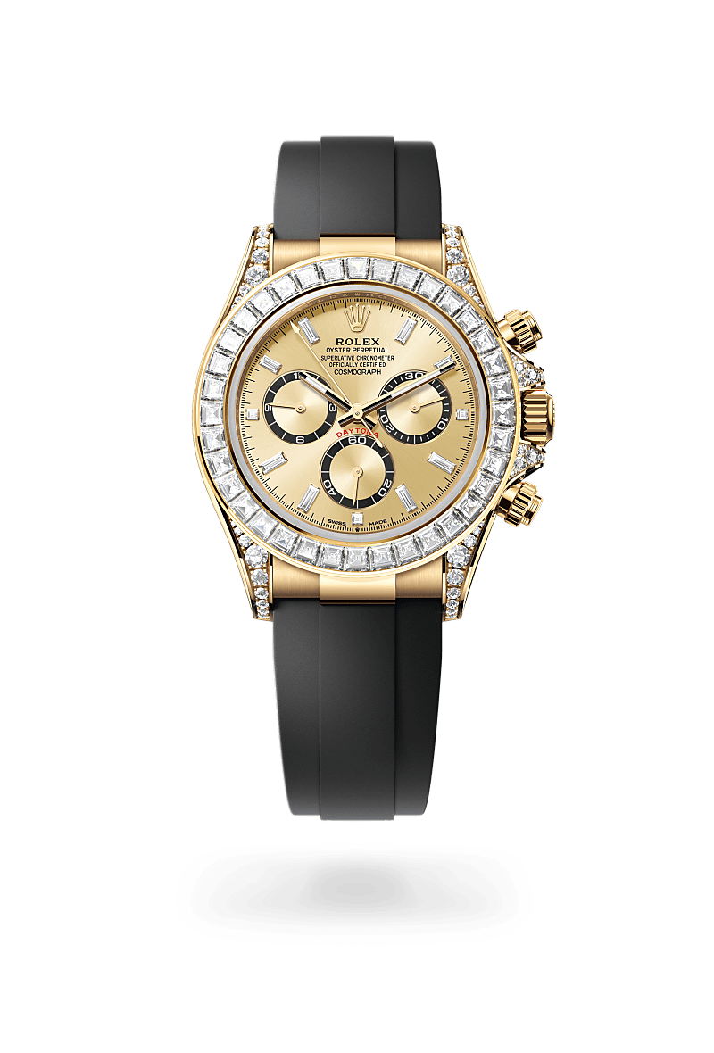 rolex Cosmograph Daytona in 18 kt yellow gold with lugs set with diamonds,  - Lenox Jewelers