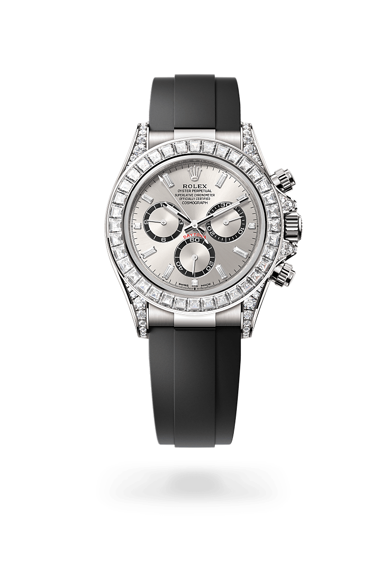 rolex Cosmograph Daytona in 18 kt white gold with lugs set with diamonds, M126539TBR-0002 - Lenox Jewelers Sas