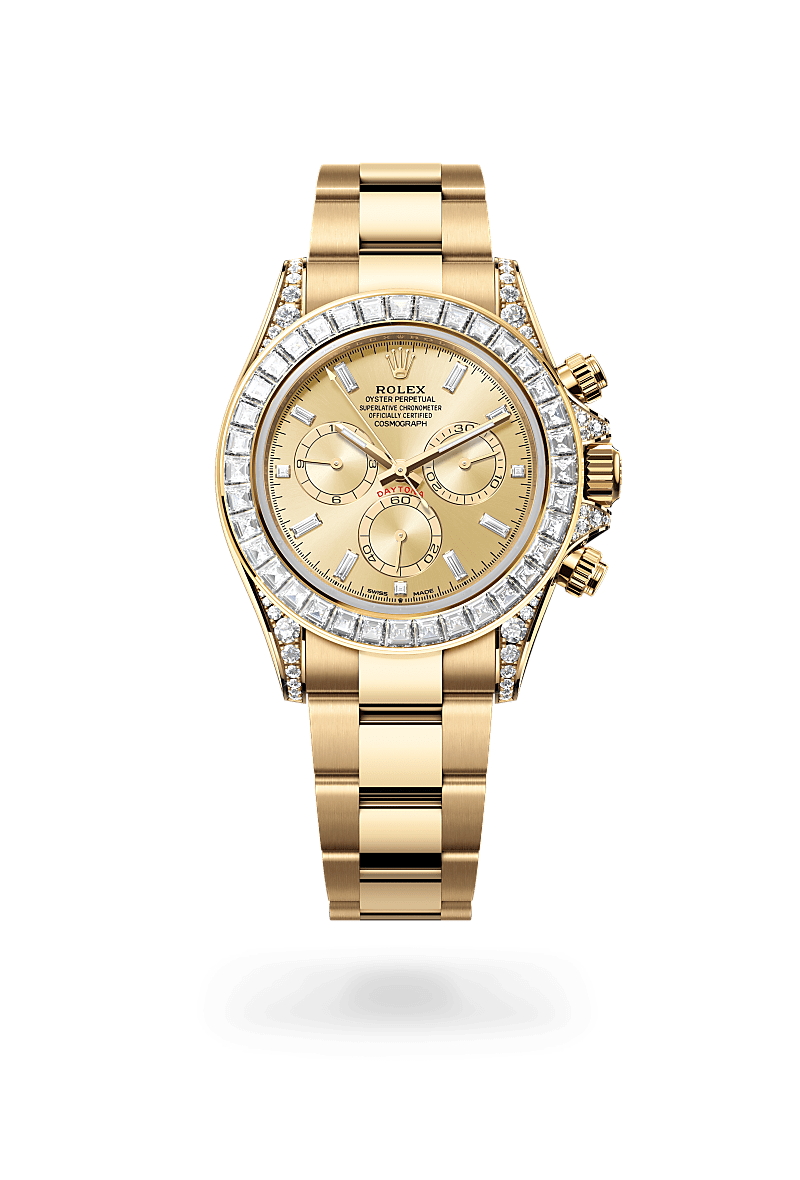 rolex Cosmograph Daytona in 18 kt yellow gold with lugs set with diamonds,  - Lenox Jewelers