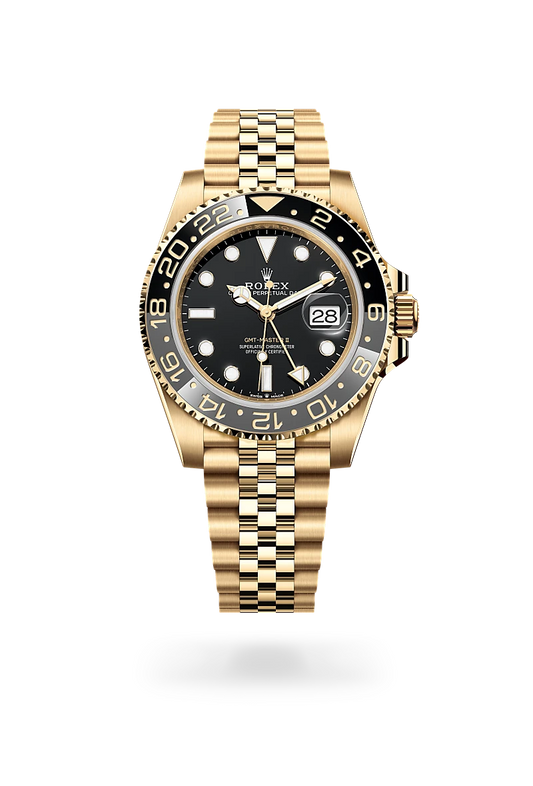 rolex GMT-Master II in 18 kt yellow gold, M126718GRNR-0001 - Lenox Jewelers
