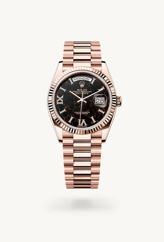 rolex Day-Date in 18 kt Everose gold, M128235-0041 - Lenox Jewelers