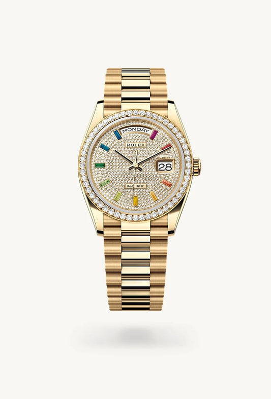 rolex Day-Date in 18 kt yellow gold, M128348RBR-0030 - Lenox Jewelers