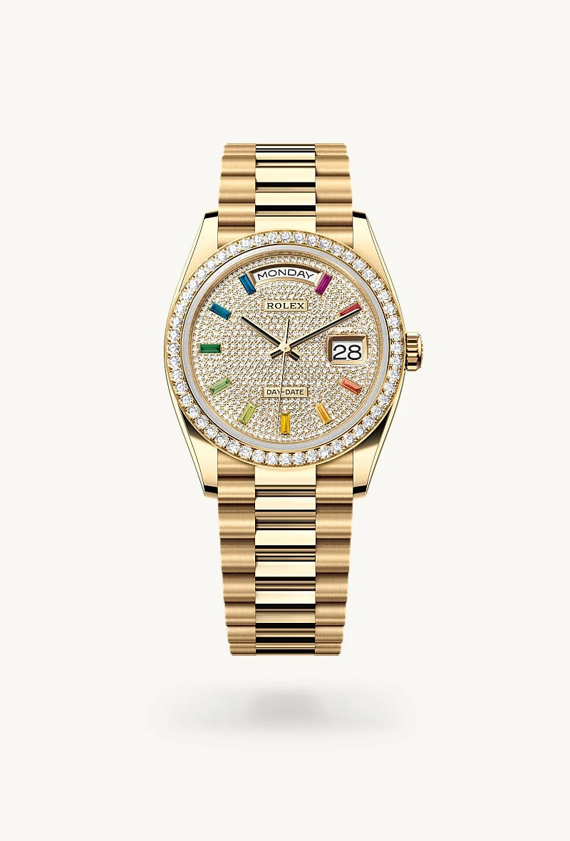 Rolex Day-Date in 18 kt yellow gold, M128348RBR-0030 - Lenox Jewelers